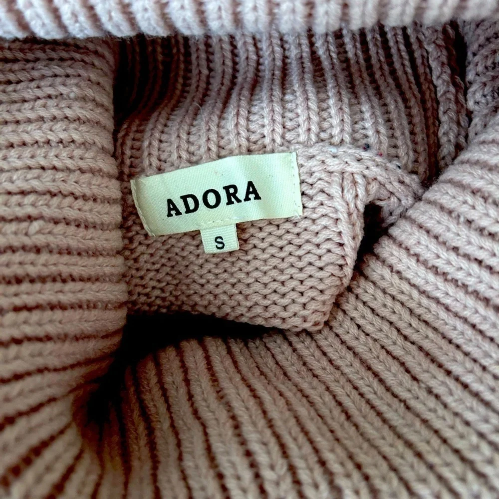 Adora Pink Cowl Neck Knit Oversized Sweater S